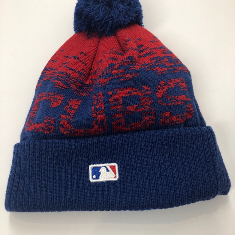 Cubs Knit Hat Pom Fleece Lined National League - Picture 4 of 6